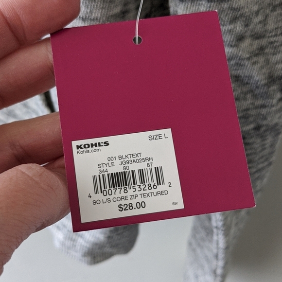 SO I NWT Heather Gray Zippered Lounge Life Hoodie Sweatshirt, L - Picture 8 of 11